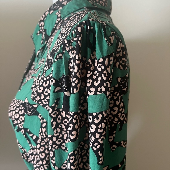 Green Patterned Women's Dress - Picture 4 of 10